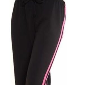 Black with Pink Striped Lines Pants